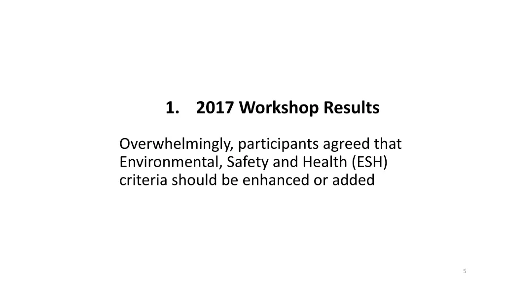 1 2017 workshop results