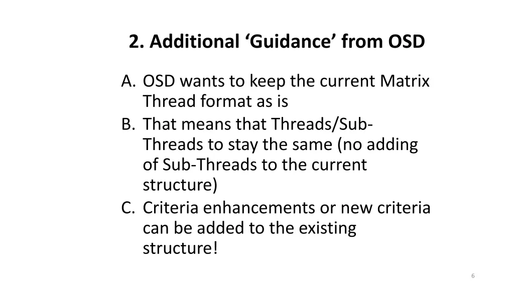 2 additional guidance from osd