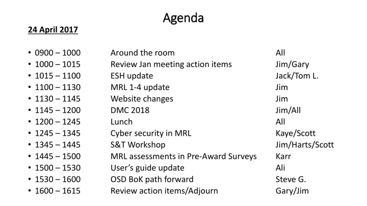 agenda agenda