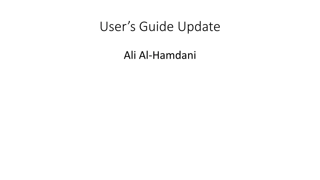 user s guide update