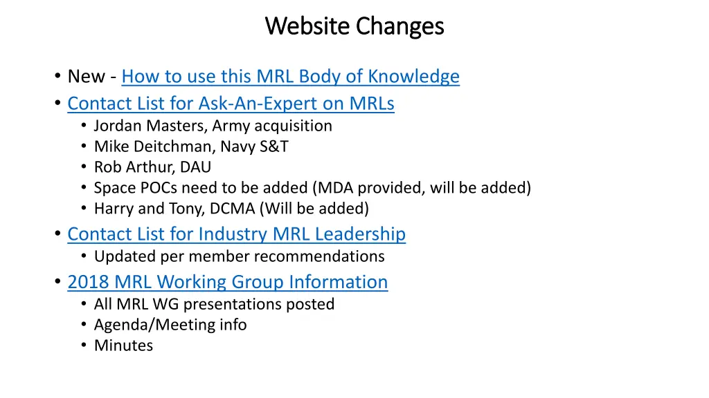 website changes website changes