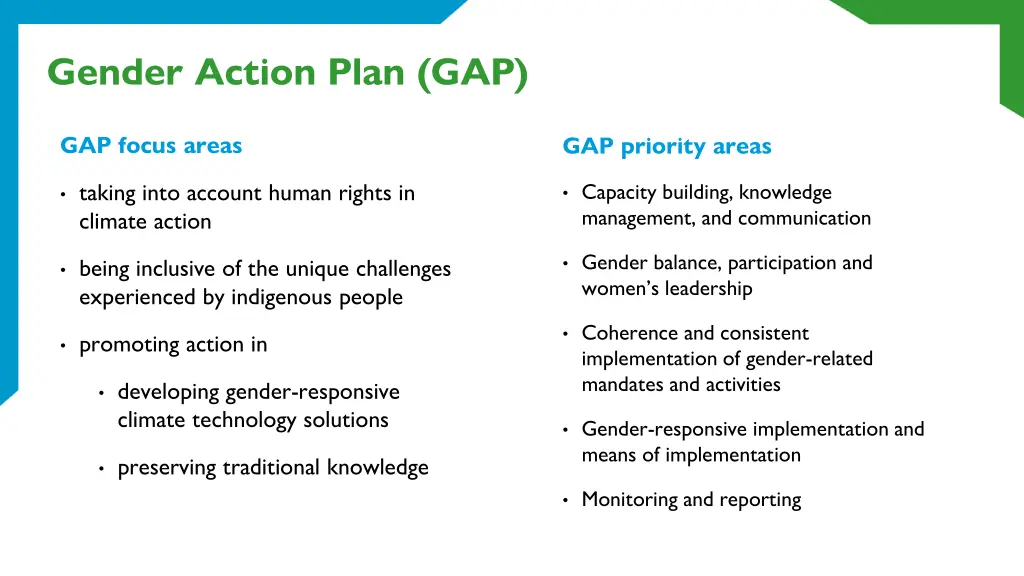 gender action plan gap