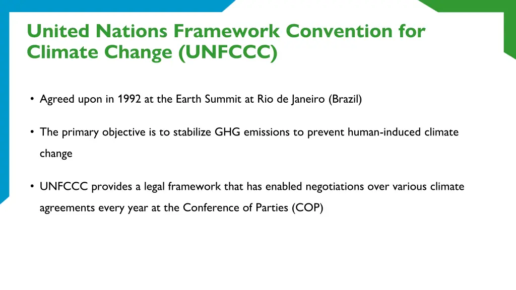 united nations framework convention for climate