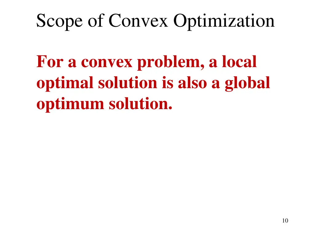 scope of convex optimization