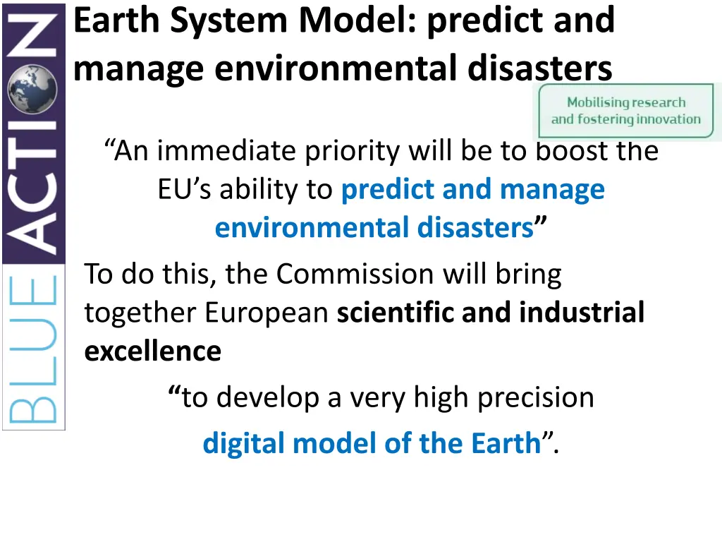 earth system model predict and manage