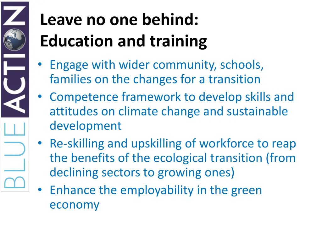leave no one behind education and training engage