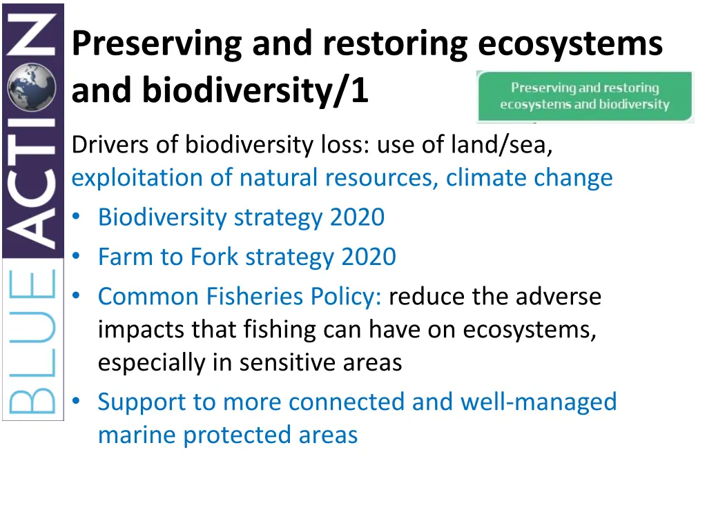 preserving and restoring ecosystems