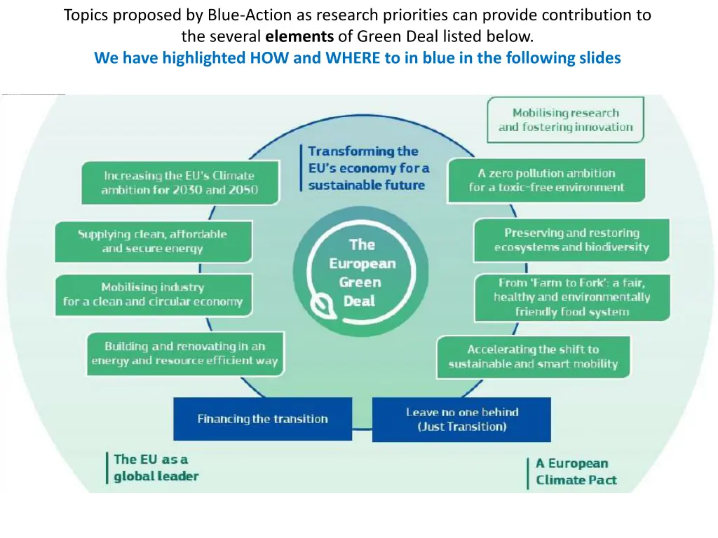 topics proposed by blue action as research