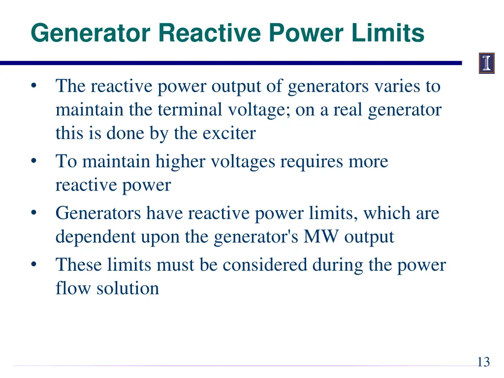 generator reactive power limits