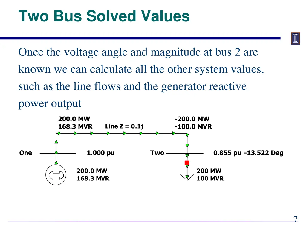 two bus solved values
