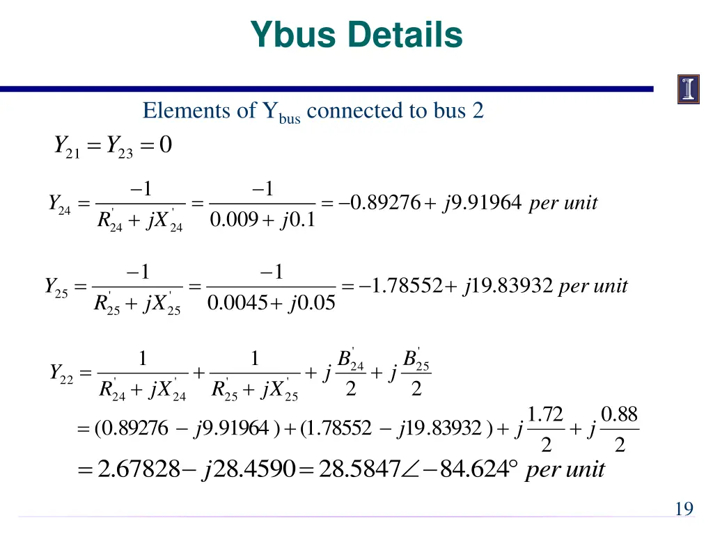 ybus details
