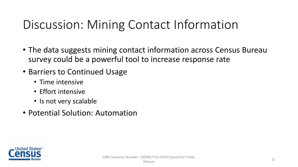 discussion mining contact information