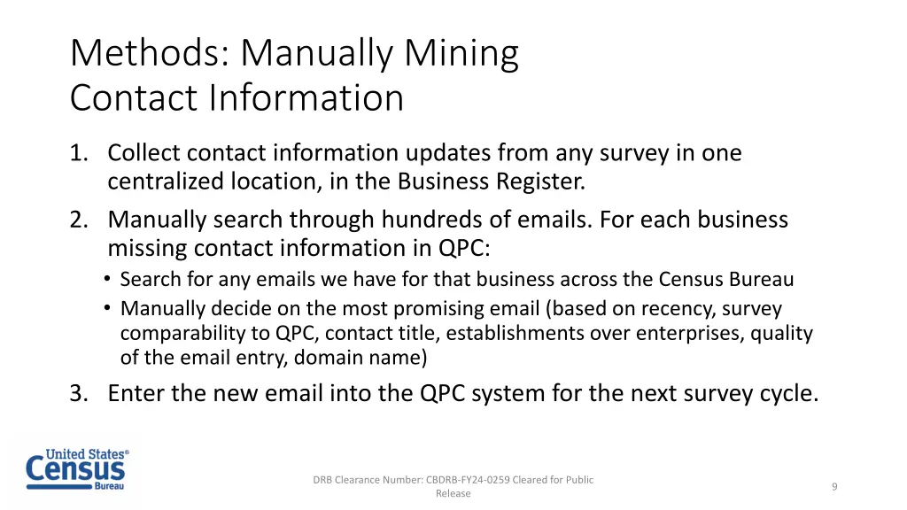 methods manually mining contact information