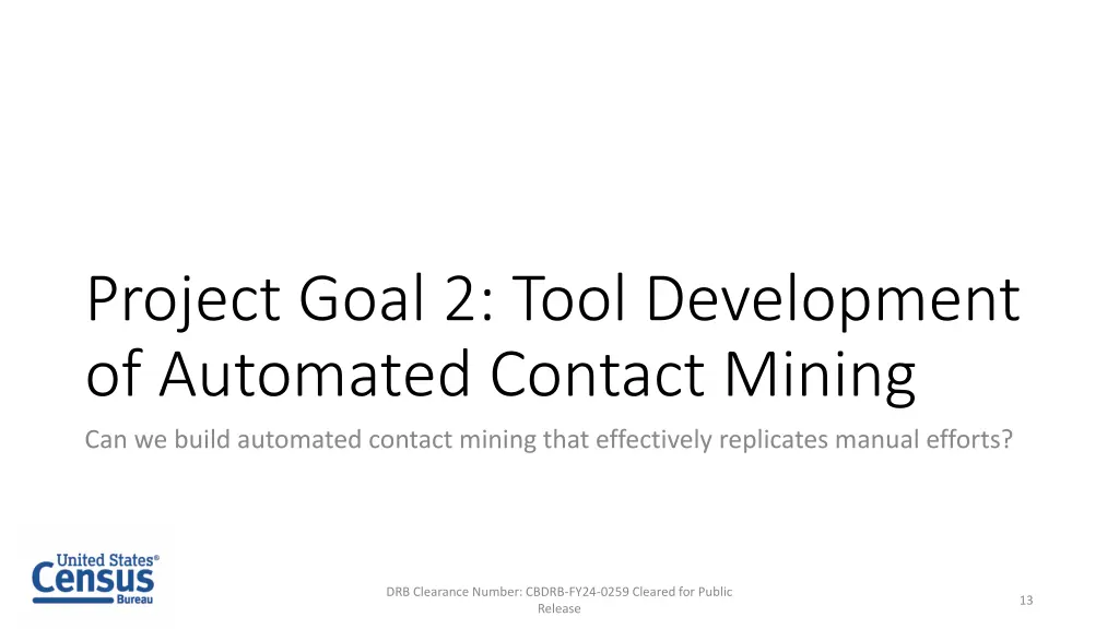 project goal 2 tool development of automated