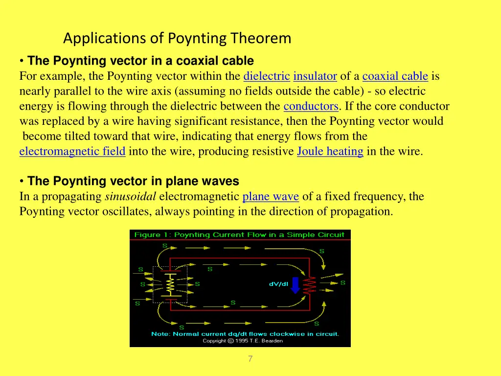 applications of poynting theorem the poynting