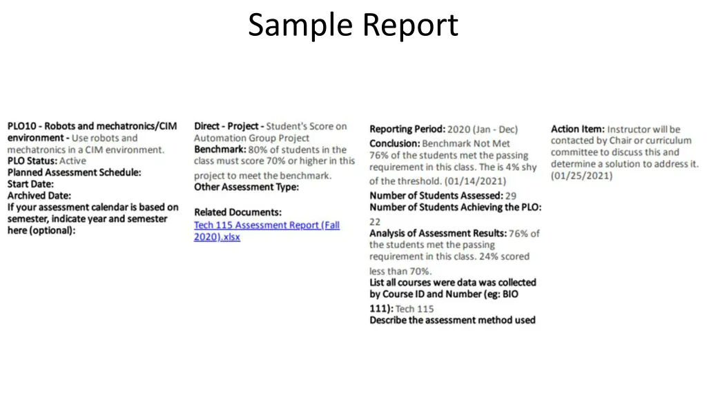 sample report