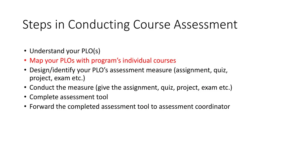 steps in conducting course assessment 1