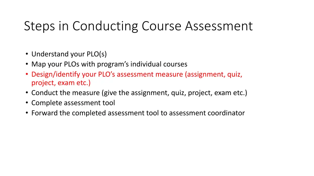steps in conducting course assessment 2
