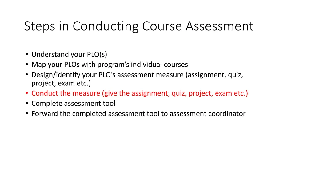 steps in conducting course assessment 3
