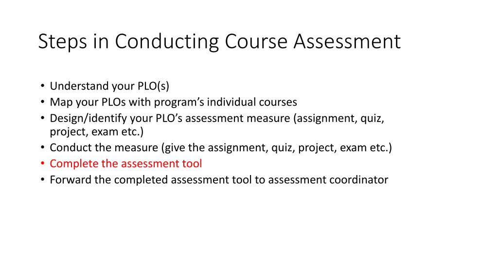 steps in conducting course assessment 4