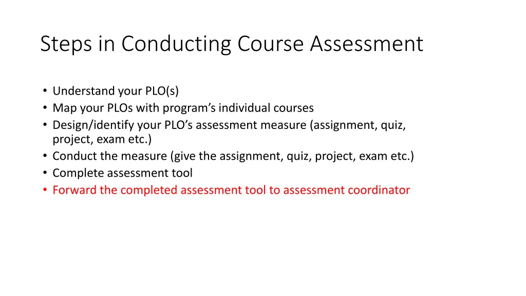 steps in conducting course assessment 5