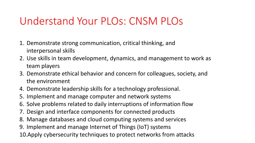 understand your plos cnsm plos