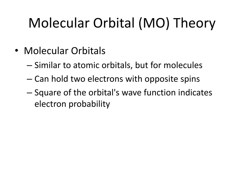 molecular orbital mo theory