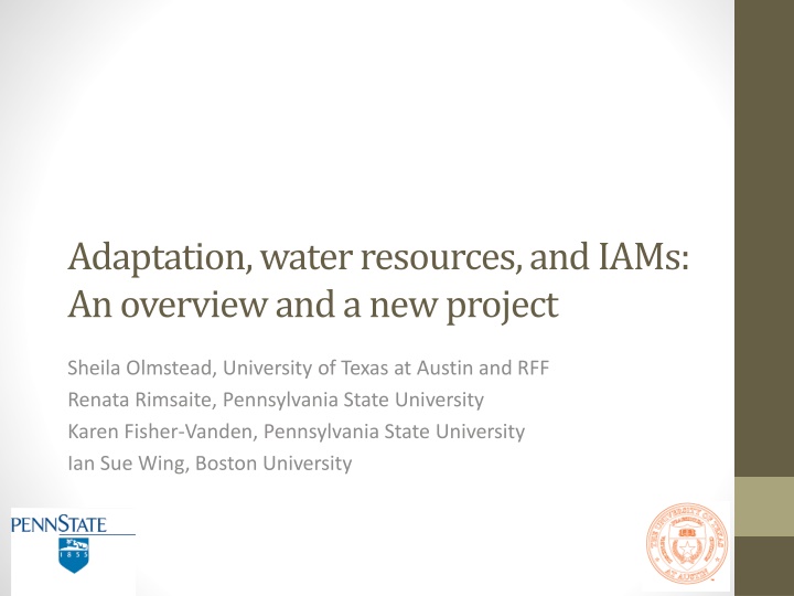 adaptation water resources and iams an overview