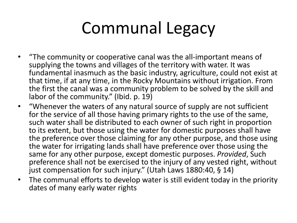 communal legacy