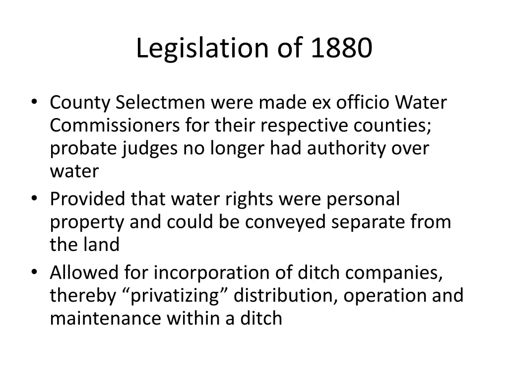 legislation of 1880