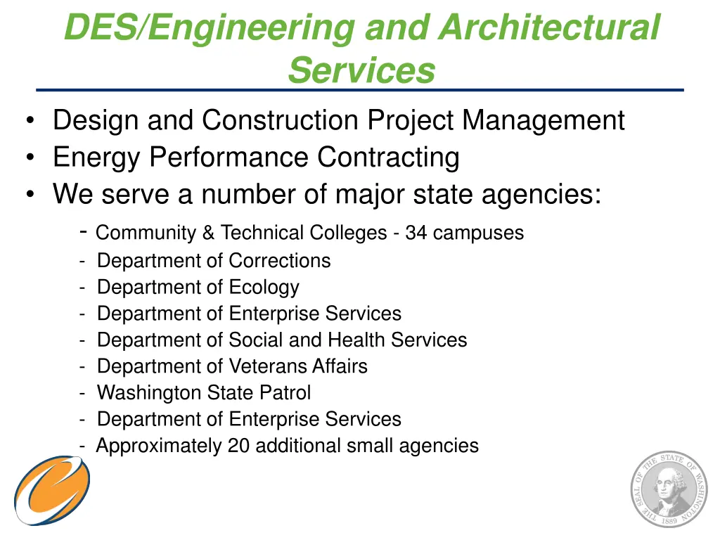 des engineering and architectural services