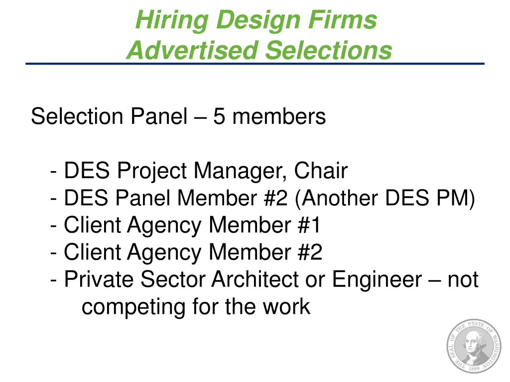hiring design firms advertised selections 1