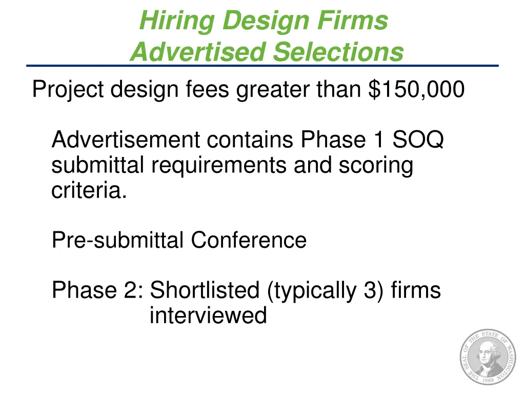 hiring design firms advertised selections