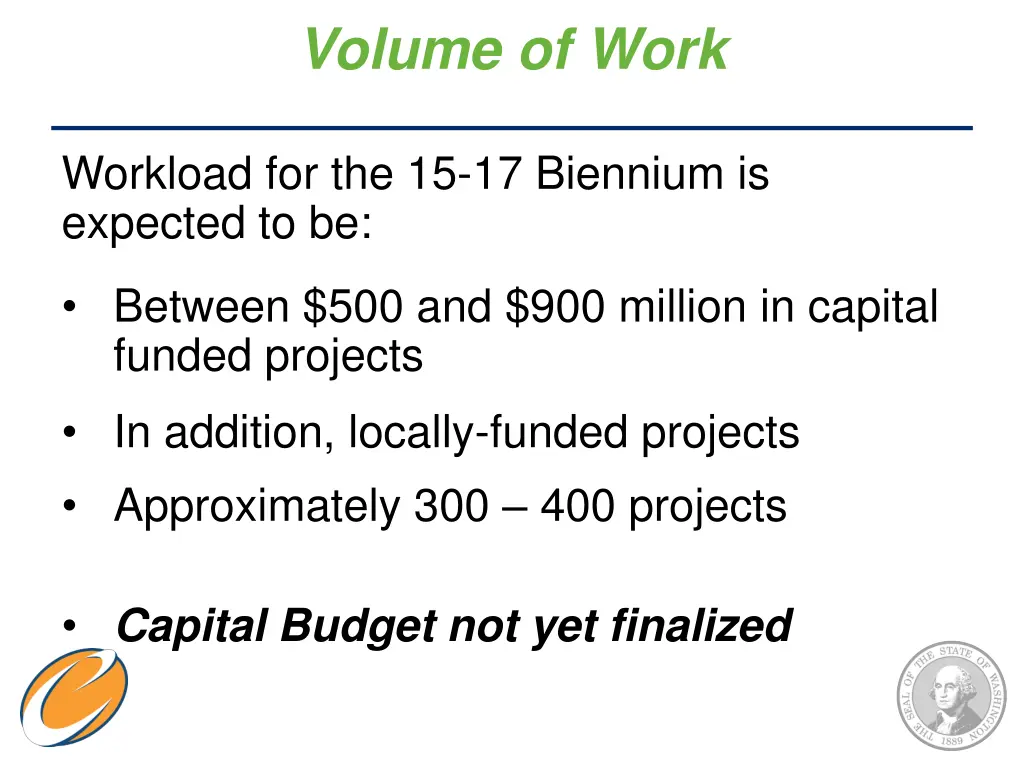volume of work