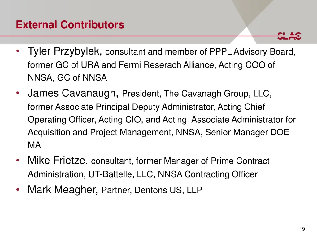 external contributors