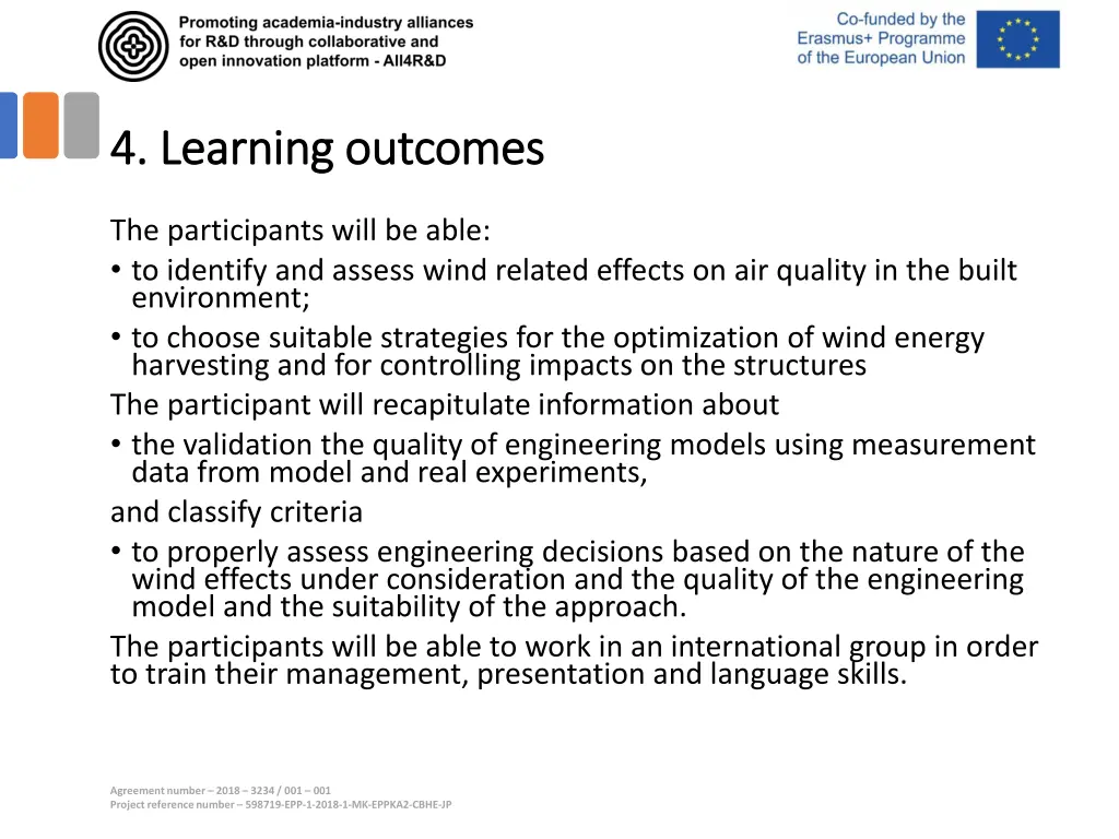 4 learning outcomes 4 learning outcomes