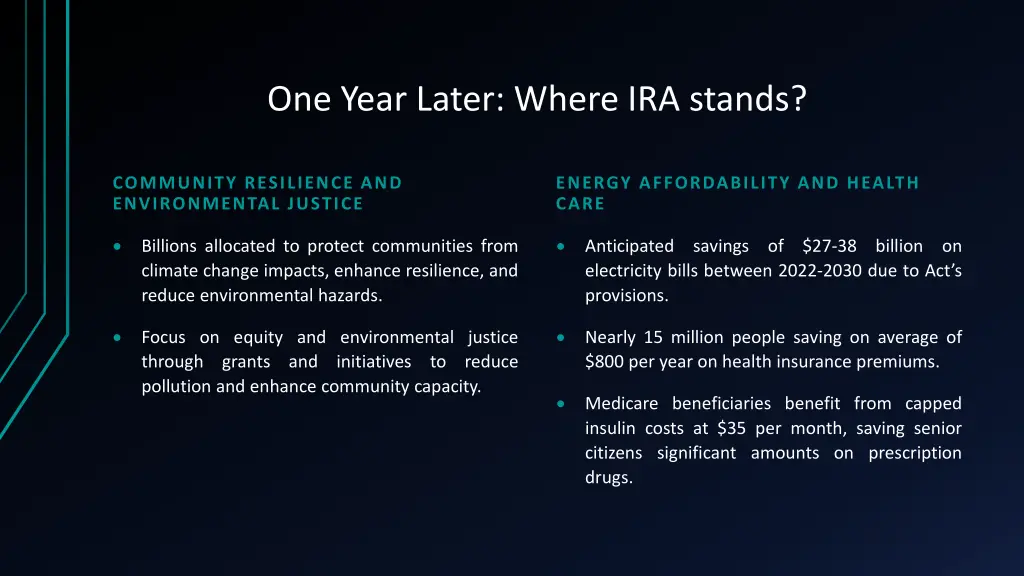 one year later where ira stands 1
