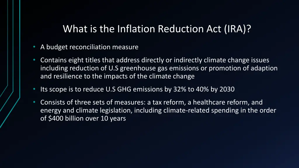 what is the inflation reduction act ira