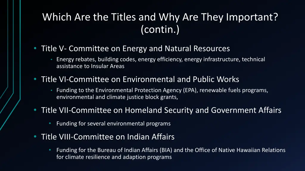 which are the titles and why are they important 1
