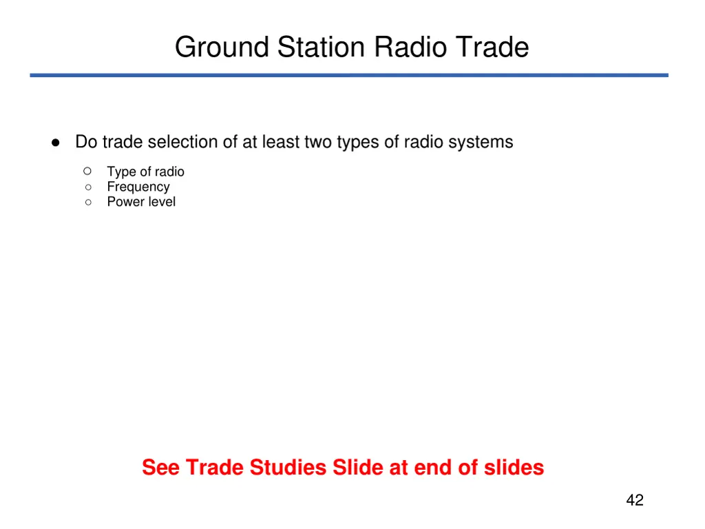 ground station radio trade