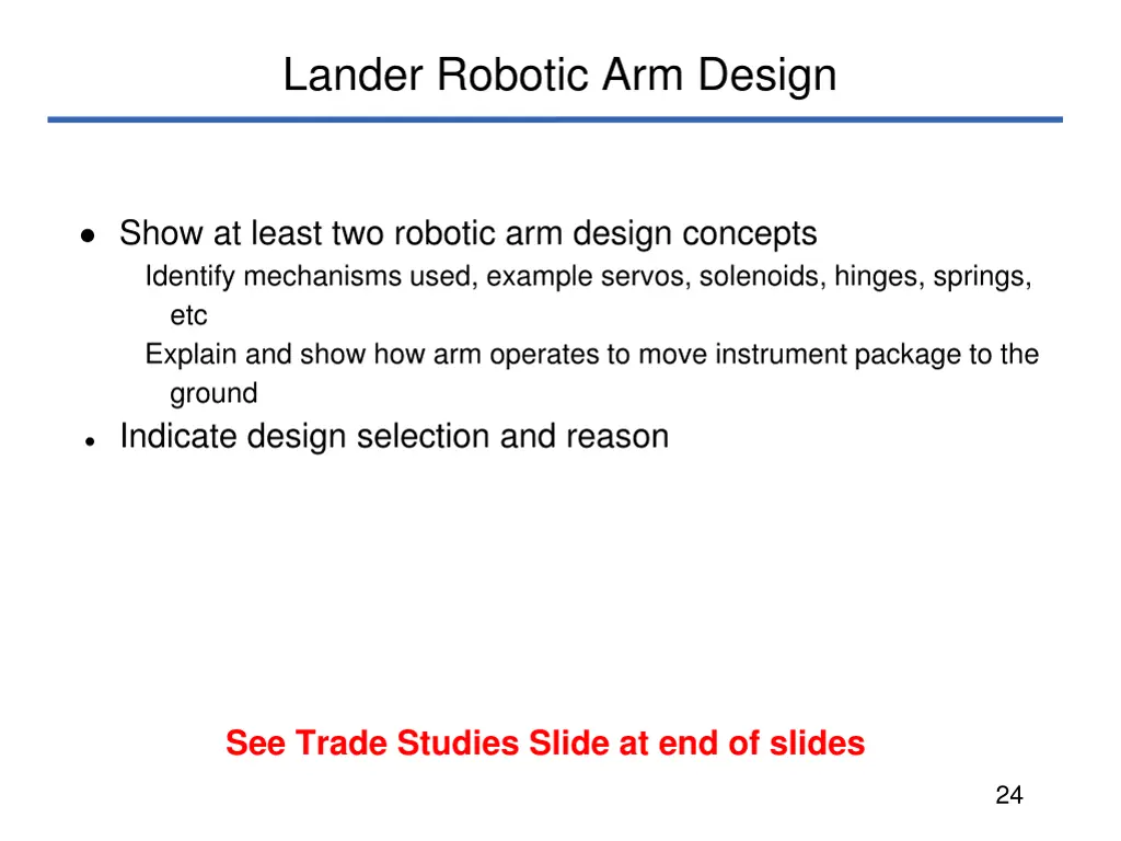lander robotic arm design