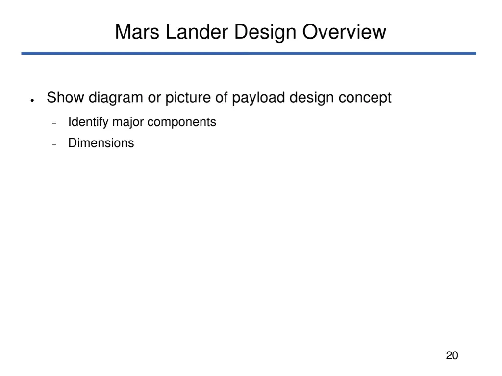 mars lander design overview