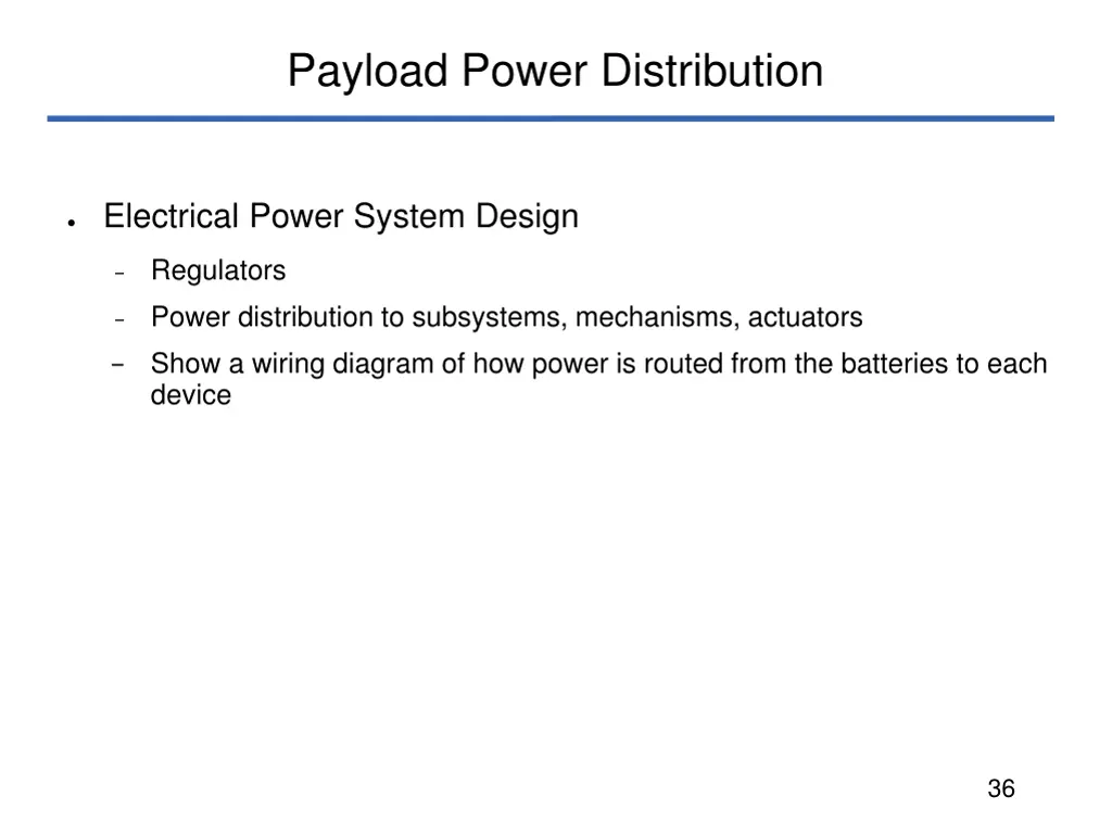 payload power distribution
