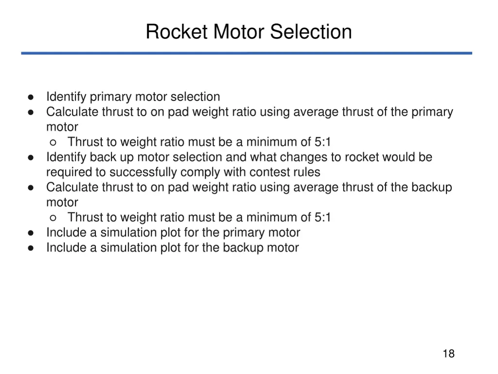 rocket motor selection