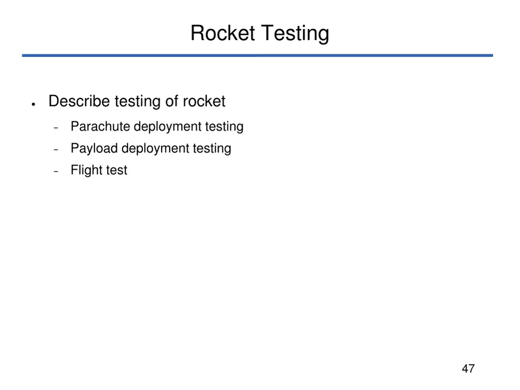 rocket testing