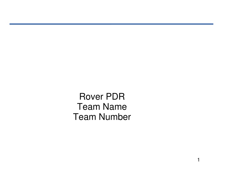 rover pdr team name team number
