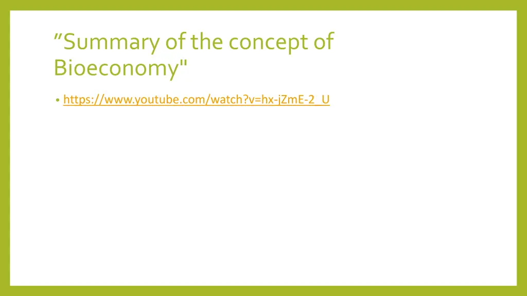 summary of the concept of bioeconomy