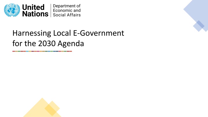 harnessing local e government for the 2030 agenda