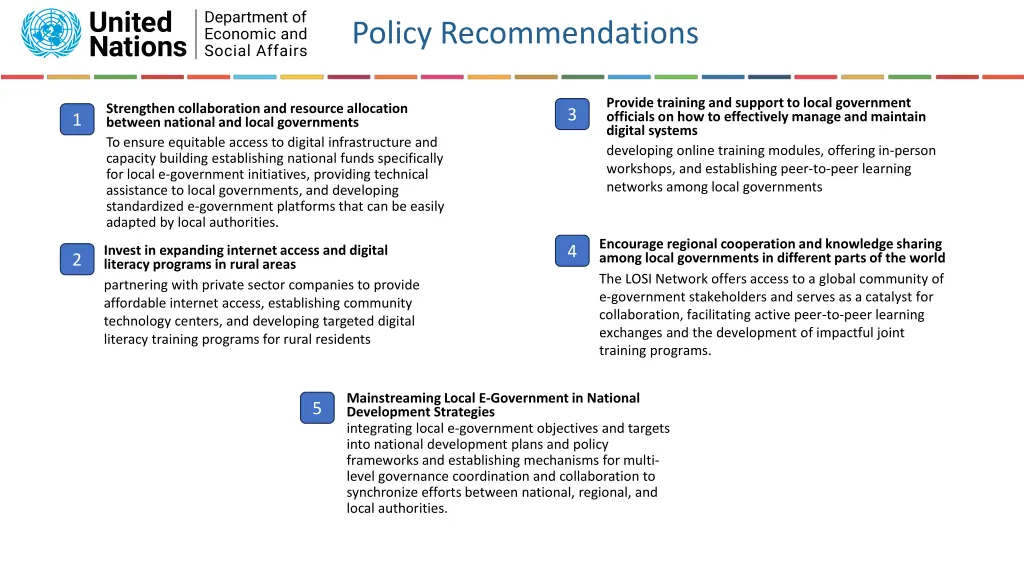 policy recommendations