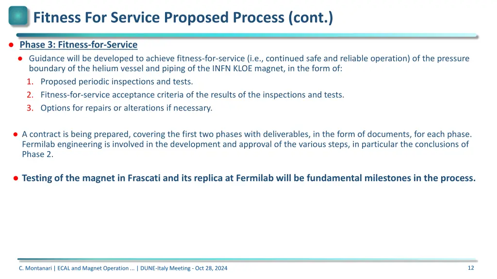 fitness for service proposed process cont